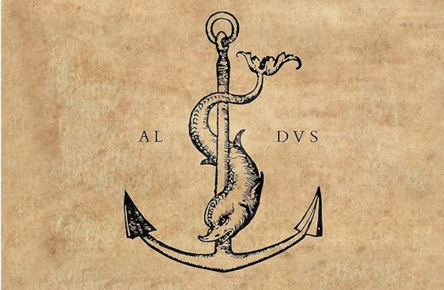 Aldus Manutius's symbol of the dolphin and anchor